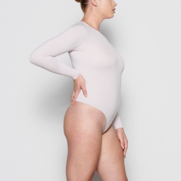SKIMS Essential Crew Neck Long Sleeve‎ Bodysuit Marble 4X/5X - Picture 13 of 13